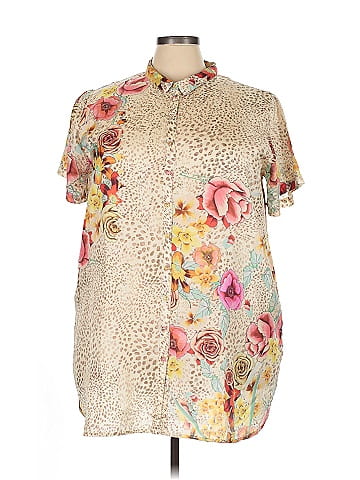 Johnny Was Short Sleeve Silk Top (view 1)