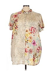 Johnny Was Short Sleeve Silk Top