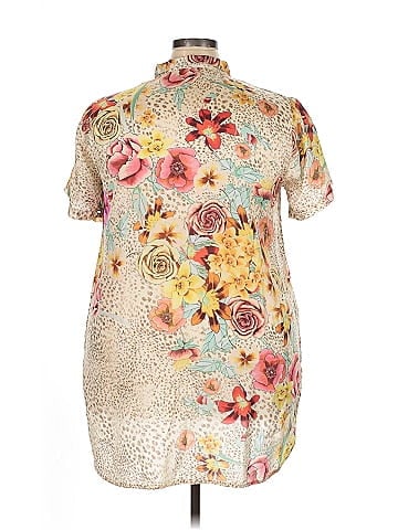 Johnny Was Short Sleeve Silk Top (view 2)