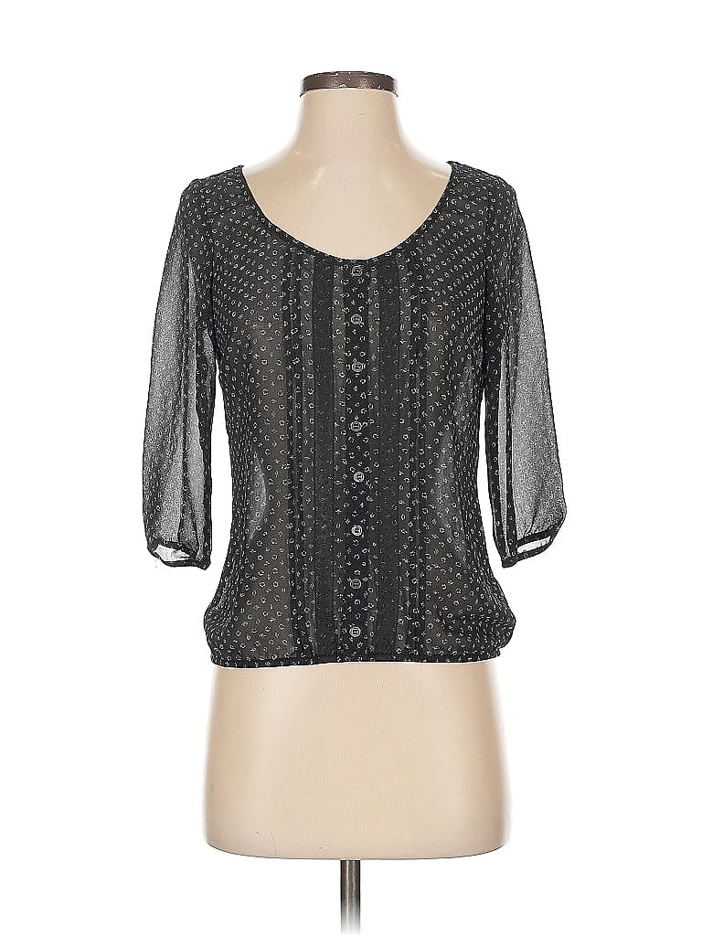 Pre-owned Garage 3/4 Sleeve Blouse In Black