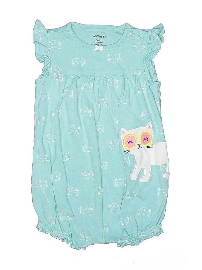 Pre-owned Carter's Babies' Short Sleeve Onesie In Blue