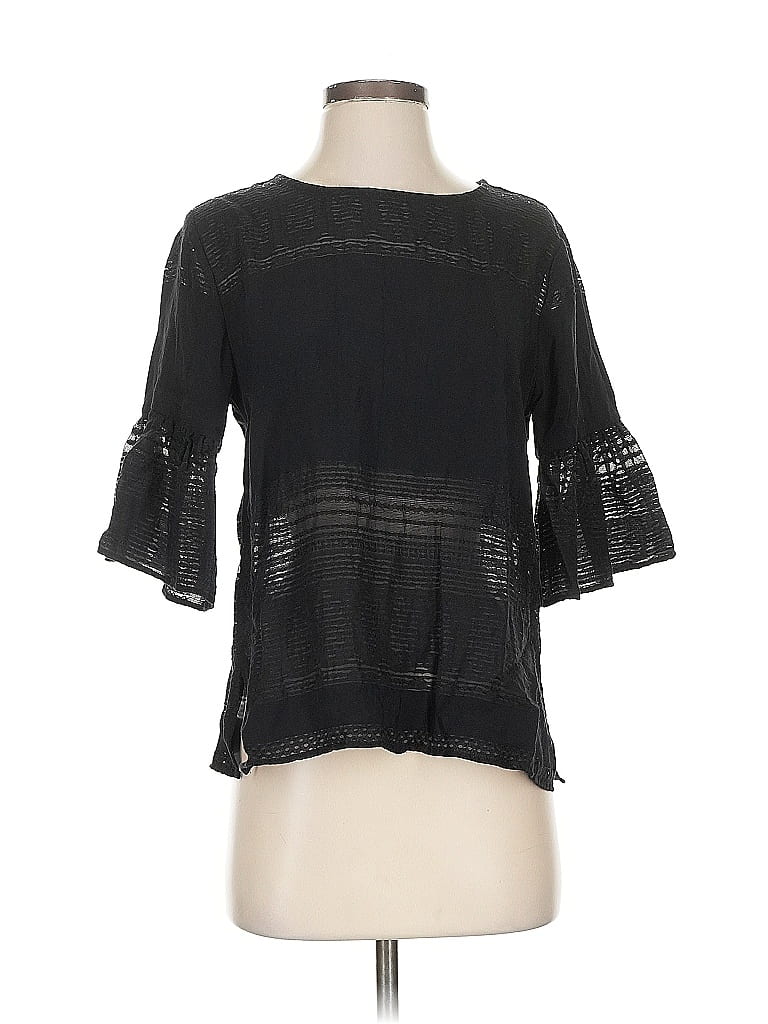 Pre-owned Ann Taylor 3/4 Sleeve Blouse In Black