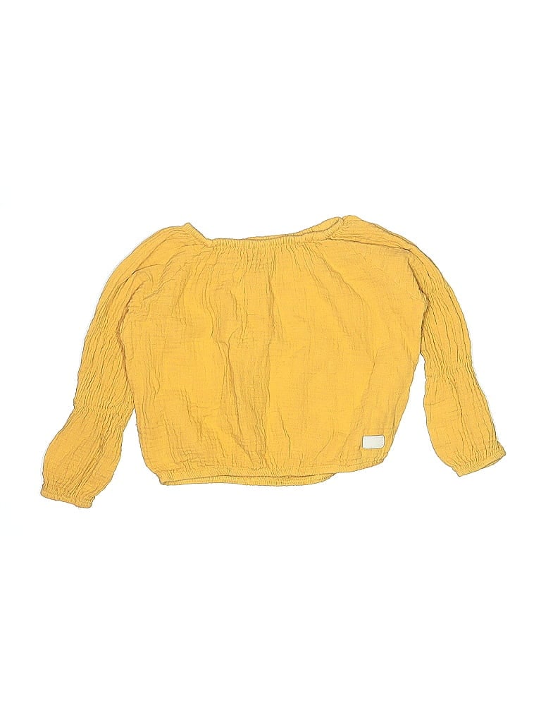 7 FOR ALL MANKIND Pre-owned Kids' Long Sleeve Top Yellow Boatneck Tops