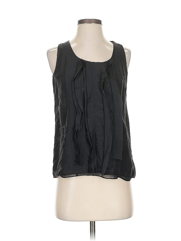 Pre-owned J.crew Factory Store Sleeveless Silk Top Black Halter Neckline Tops