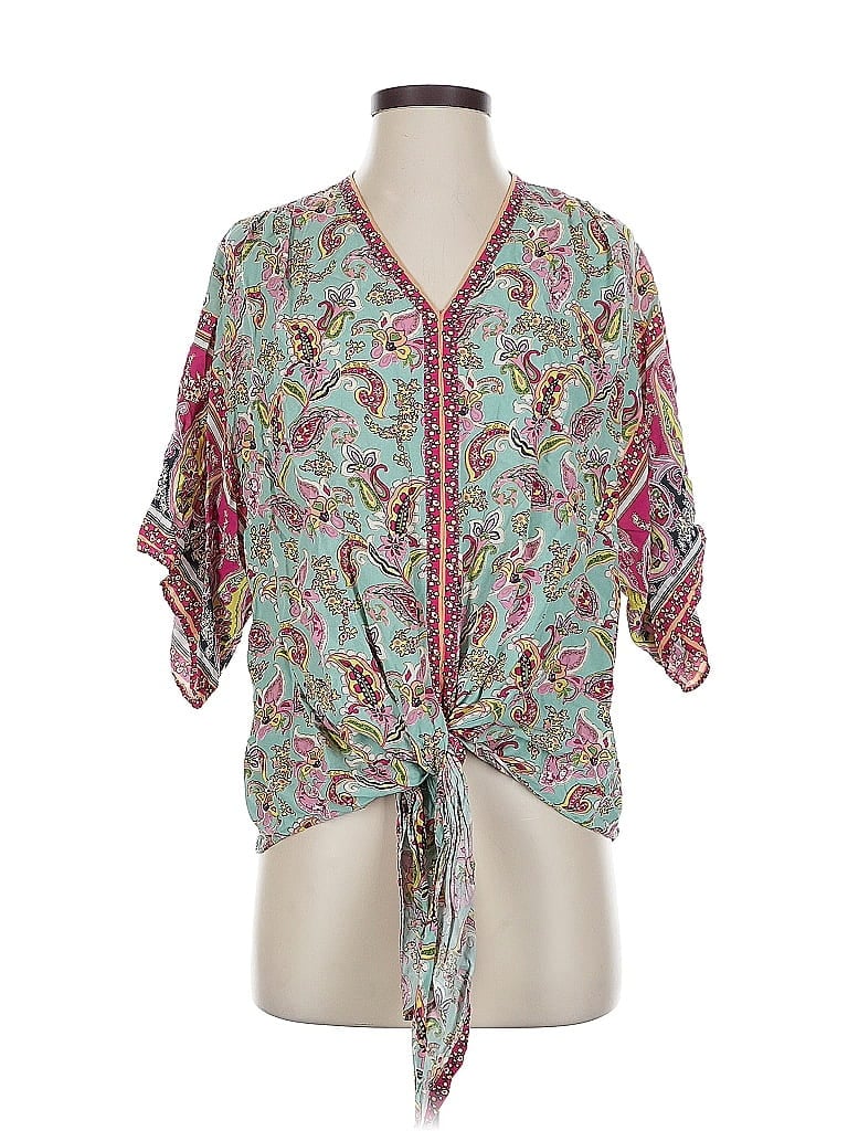 Click to view more detailed imagery on our partner's website Pre-owned Gigio Short Sleeve Blouse In Blue