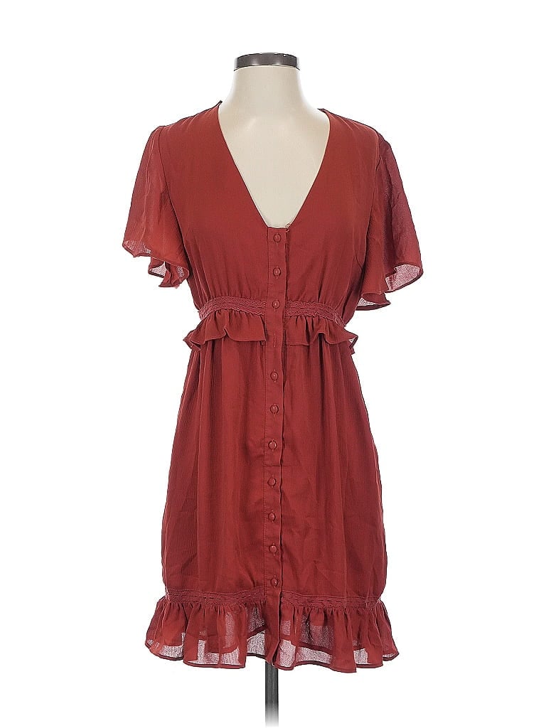 Pre-owned Miami Casual Dress In Burgundy