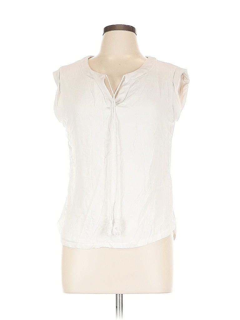 Pre-owned 7th Avenue Design Studio New York & Company Sleeveless Blouse In White