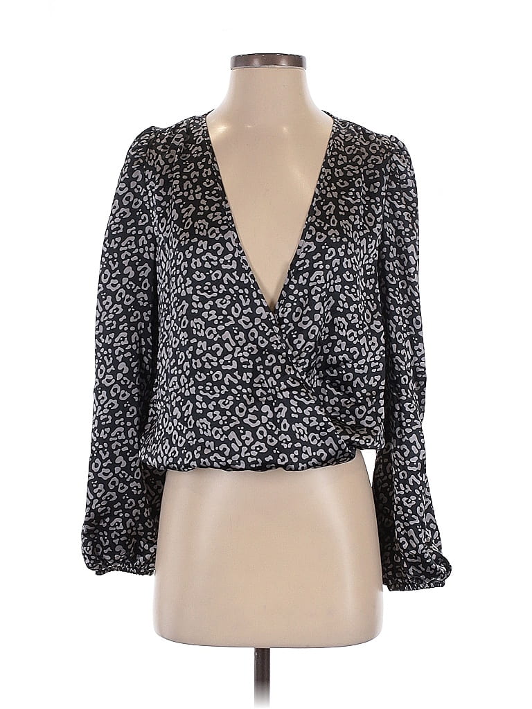 Pre-owned Sincerely Jules Long Sleeve Blouse In Black