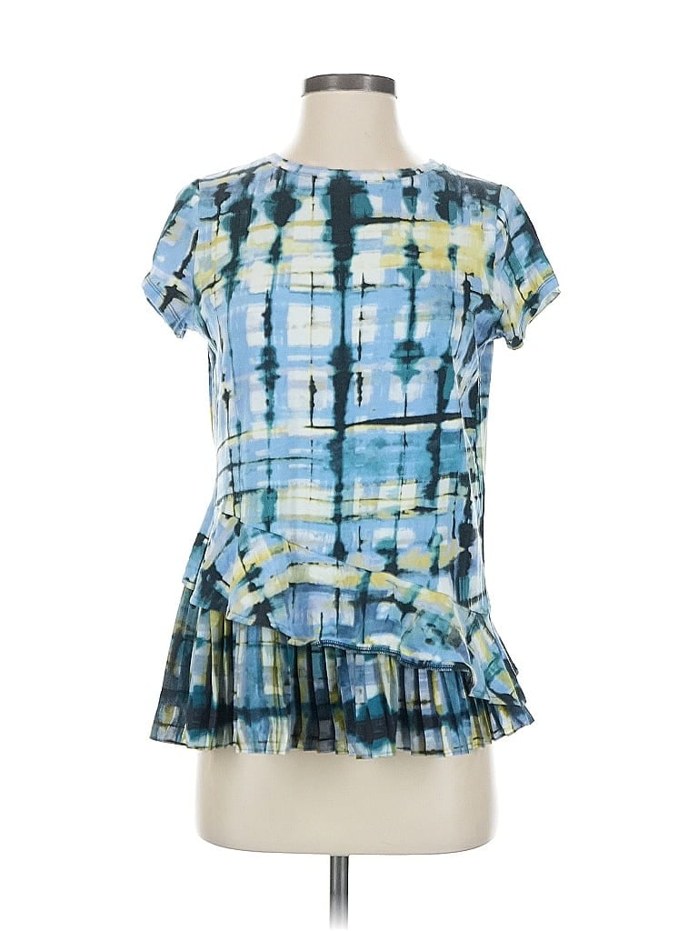 Pre-owned Simply Vera Vera Wang Short Sleeve Blouse In Blue