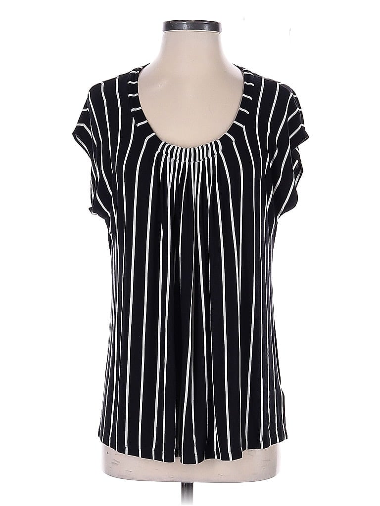 Pre-owned Michael Michael Kors Short Sleeve Top Black Crew Neck Tops