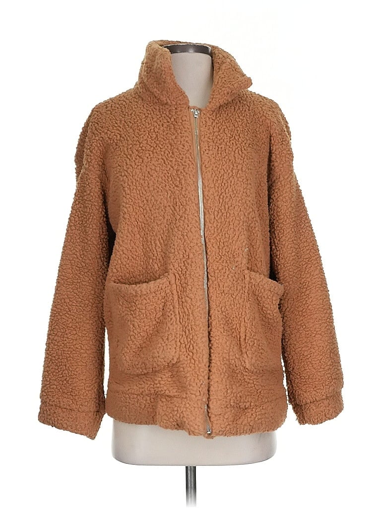 Pre-owned Unbranded Fleece Jacket In Brown