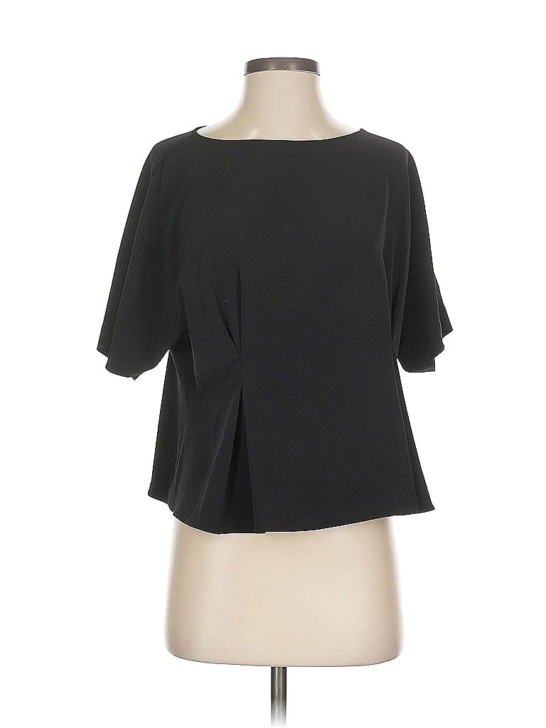 Pre-owned Uniqlo Short Sleeve Blouse In Black