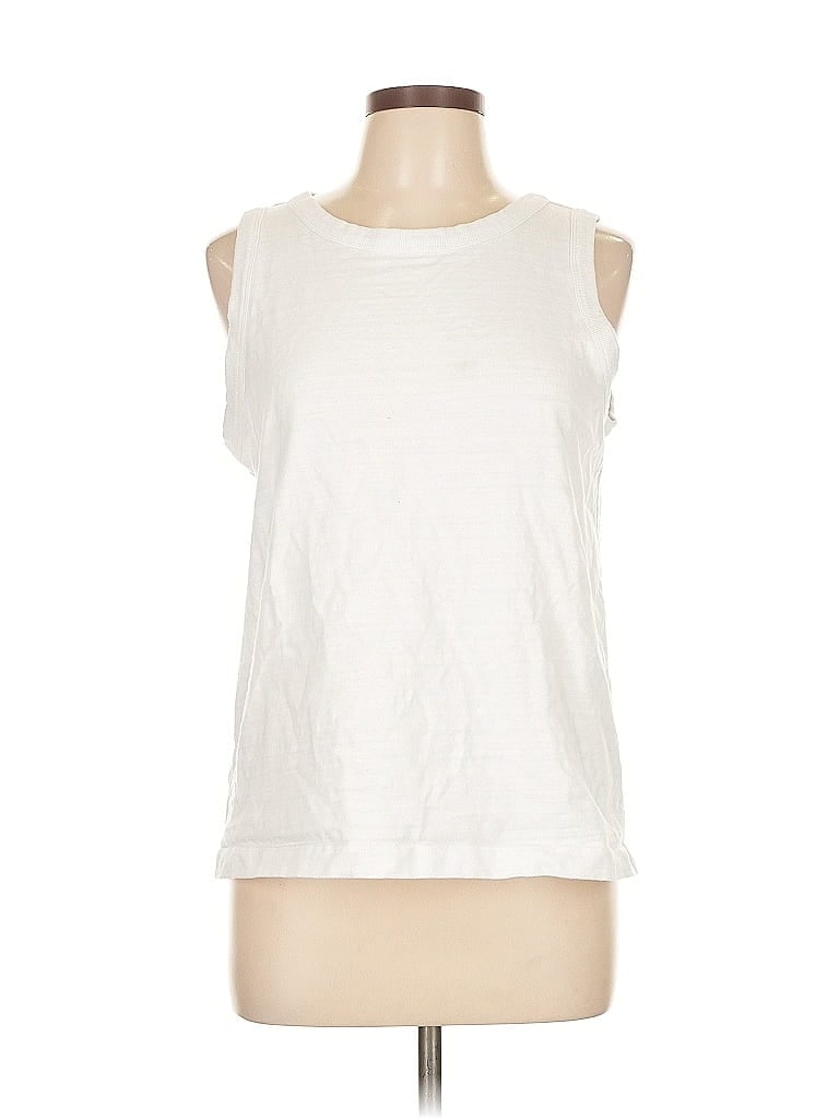 Pre-owned Ann Taylor Loft Sleeveless T-shirt In White