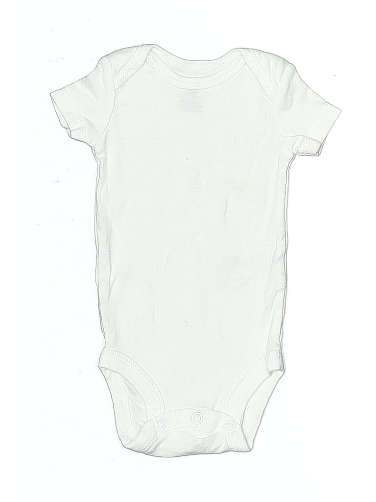 Pre-owned Carter's Babies' Short Sleeve Onesie In White