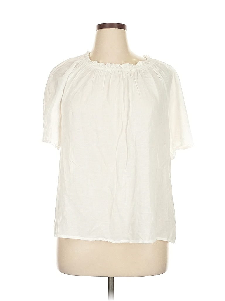 Pre-owned Gap Short Sleeve Blouse In White