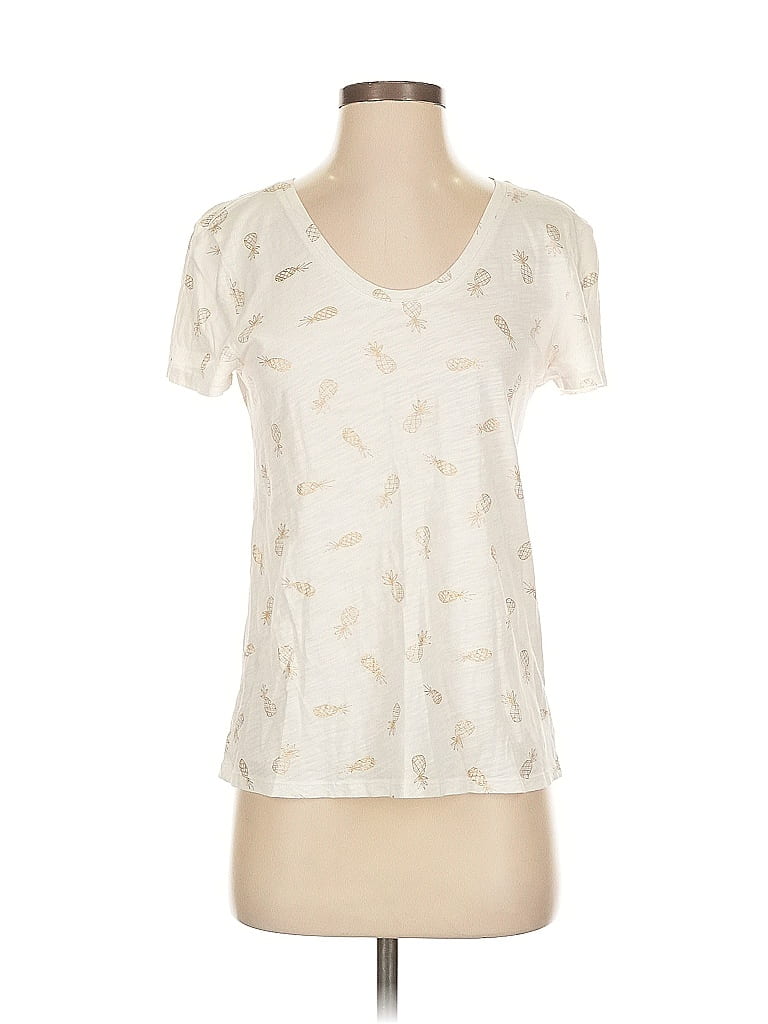 Ann Taylor LOFT Outlet Ivory Short Sleeve T-Shirt Size S - photo 1