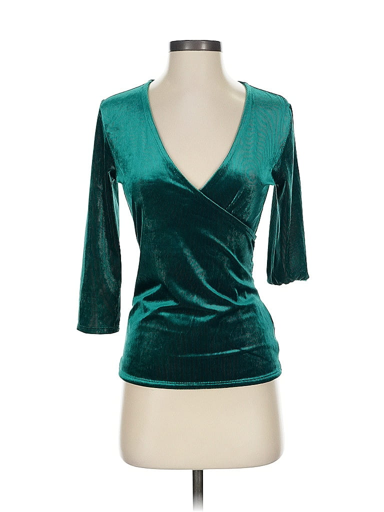 Express One Eleven Teal 3/4 Sleeve Top Size S - photo 1