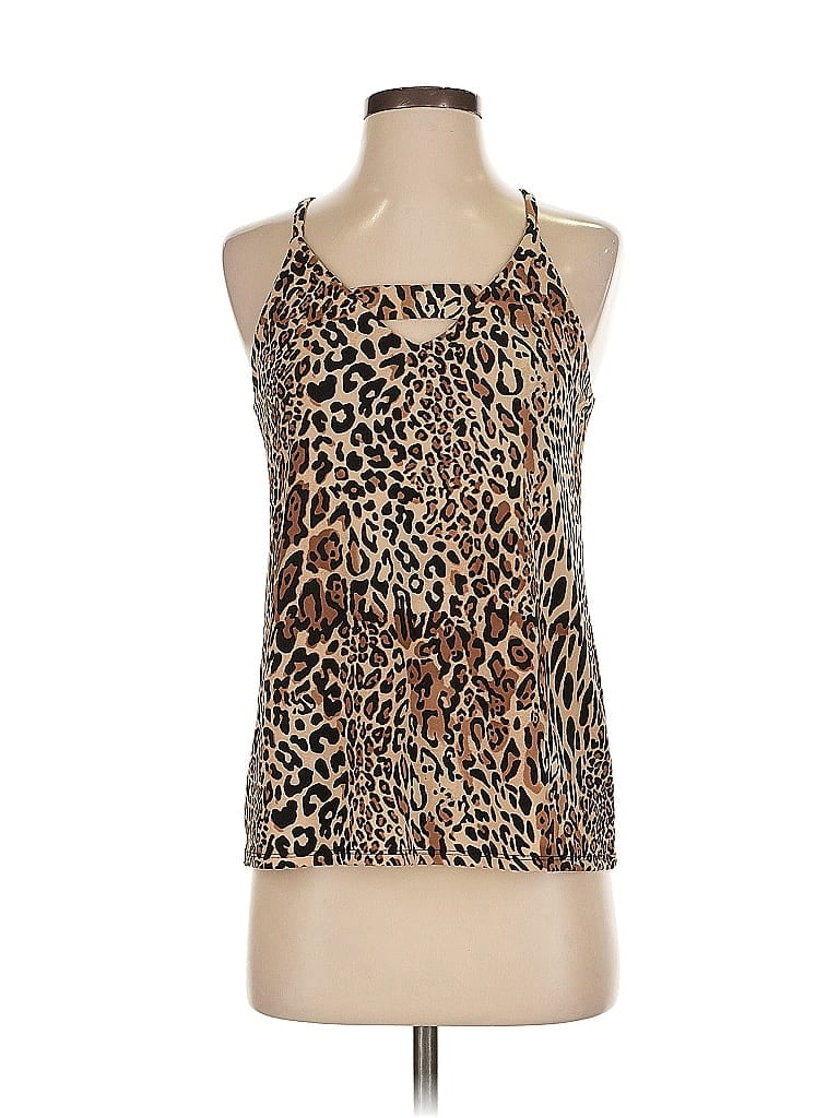 Pre-owned Bar Iii Sleeveless Top Brown Halter Neckline Tops