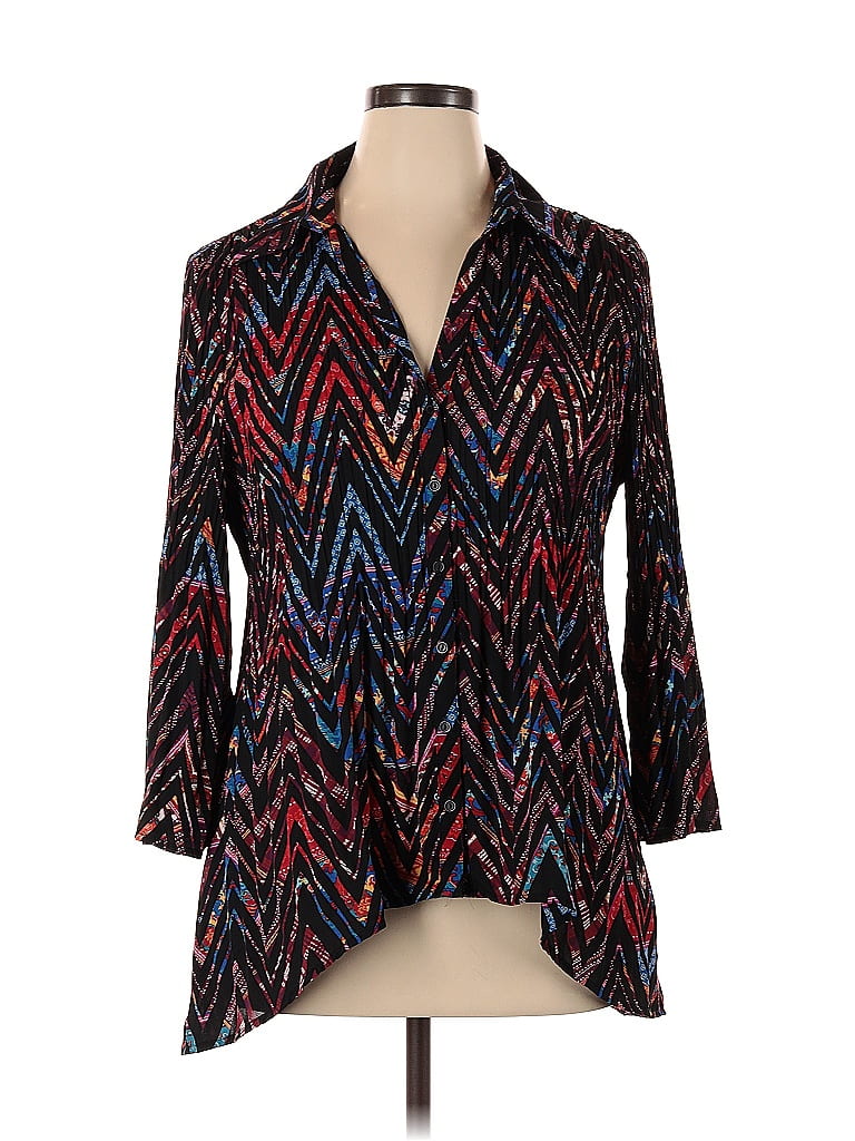 Haut Femme Sunny Leigh - Taille Petite L (PL) - Manches 3/4 - Imprimé Léopard Et Noir - Neuf Avec Étiquettes