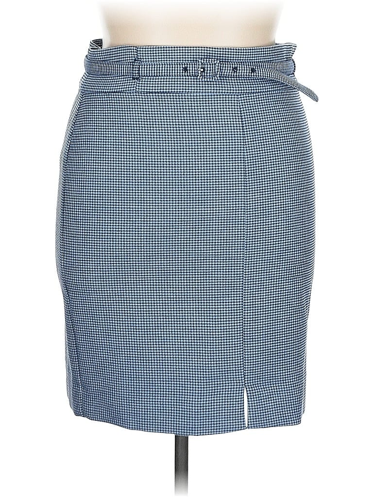 Ann Taylor Houndstooth Blue Formal Skirt Size 14 (petite) - photo 1