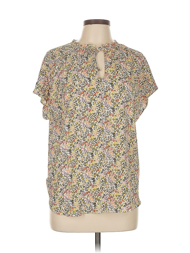 Pre-owned Ann Taylor Loft Short Sleeve T-shirt In Yellow