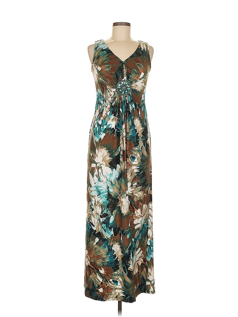 R&M Richards Tropical Brown Casual Dress Size 8 - photo 1