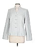 Le Suit 100% Polyester Argyle Silver Blue Blazer Size 10 - photo 1