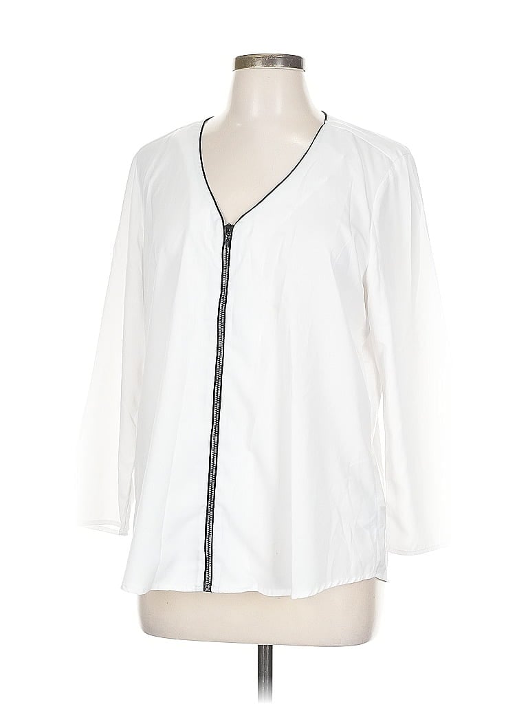 Pre-owned Banana Republic Factory Store 3/4 Sleeve Blouse In White