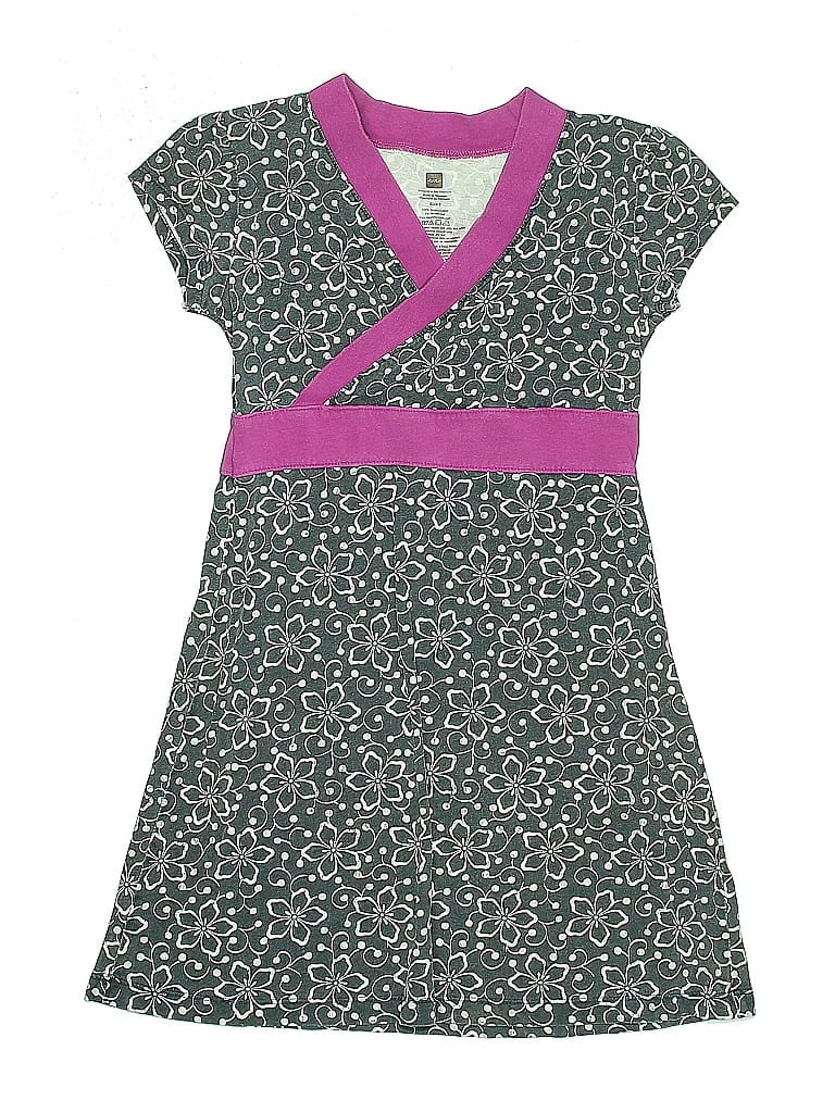 Tea 100% Cotton Print Green Dress Size 7 - photo 1