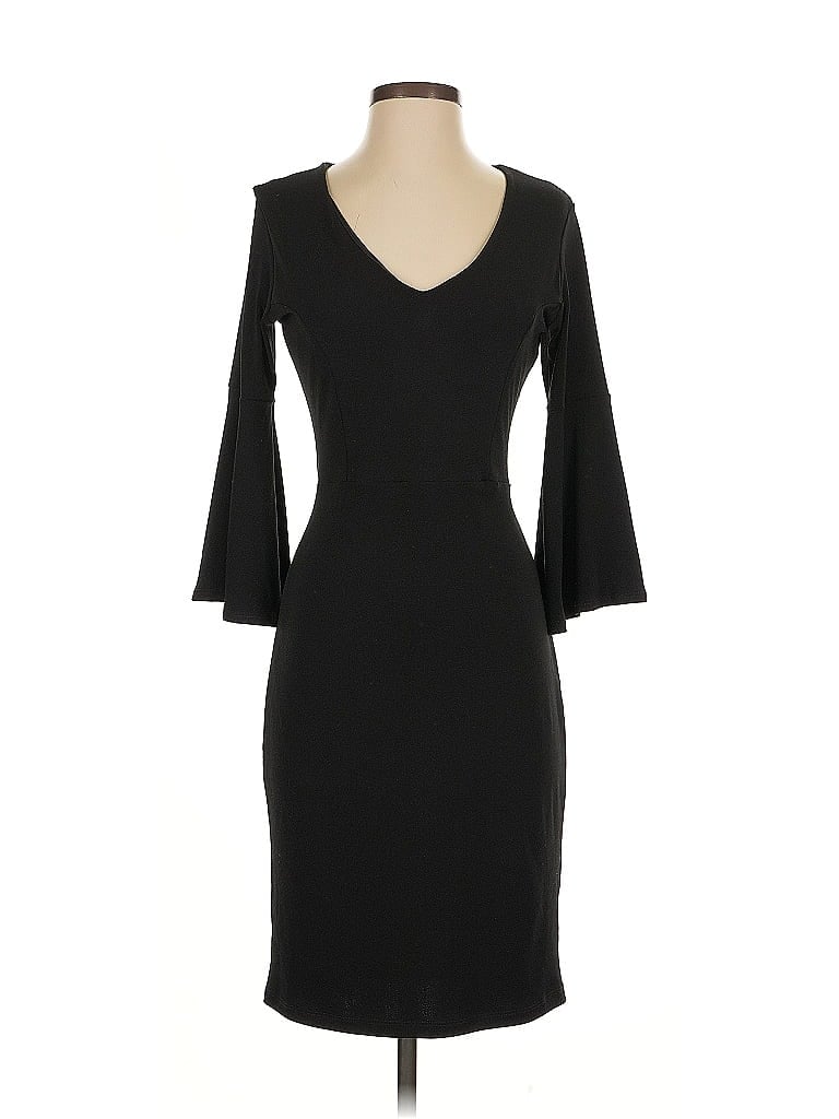 Veronica M. Solid Black Cocktail Dress Size S - photo 1