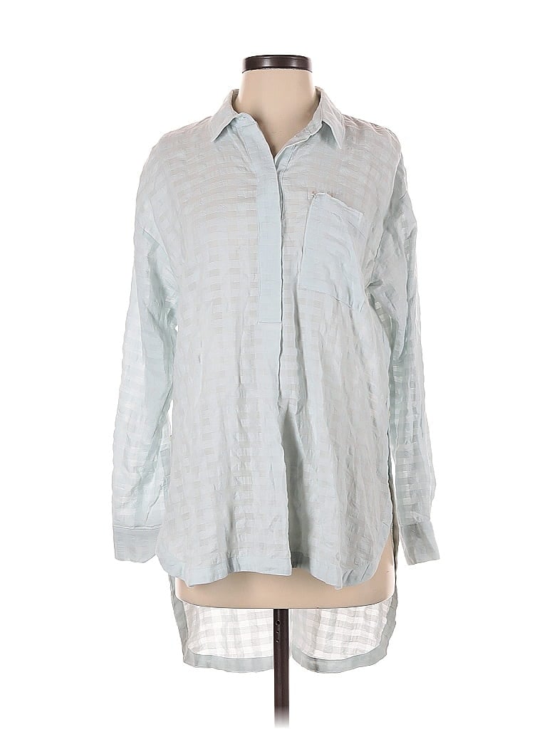 MAEVE BY ANTHROPOLOGIE Pre-owned Long Sleeve Blouse In Silver