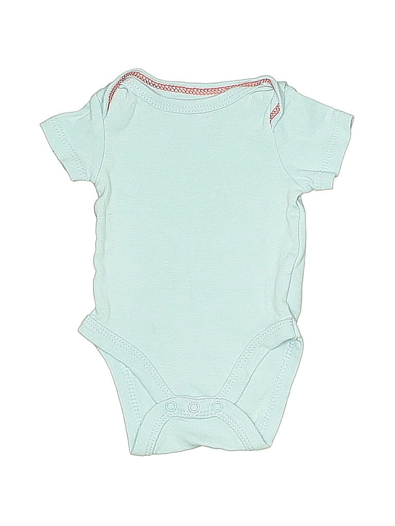 Pre-owned Cat & Jack Babies' Short Sleeve Onesie In Blue