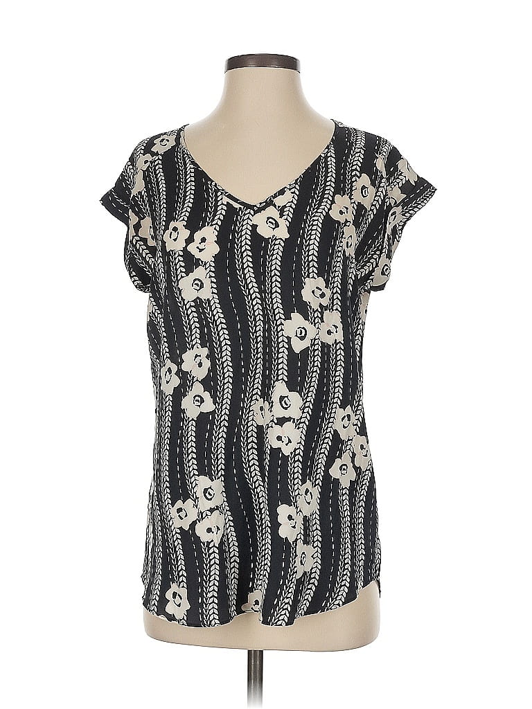 Pre-owned Express Short Sleeve Blouse In Black
