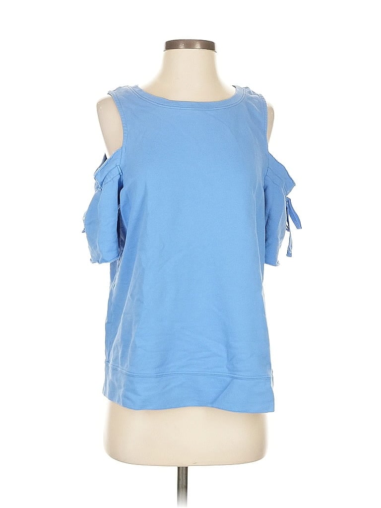 Pre-owned Sanctuary Sleeveless Top Blue Cold Shoulder Neckline Tops