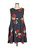 Nina Leonard Floral Blue Casual Dress Size XL - photo 1