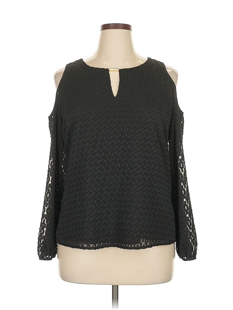 Pre-owned Calvin Klein Long Sleeve Blouse In Black