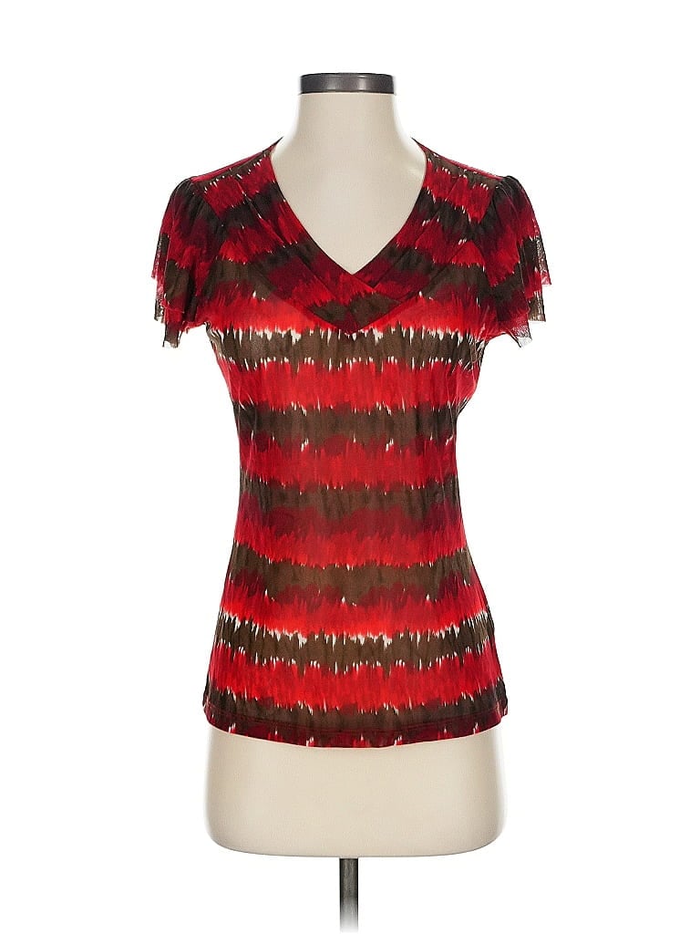 Pre-owned The Limited Short Sleeve Top Red V Neck Tops