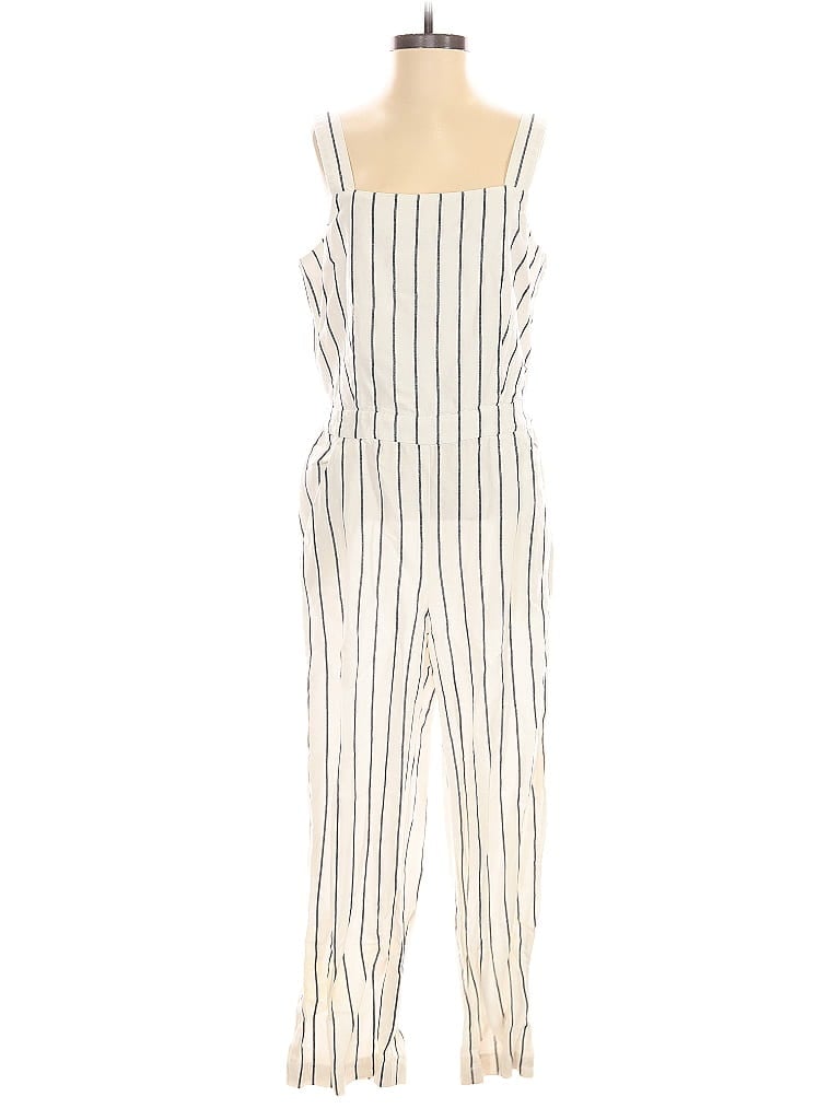 Pre-owned Ann Taylor Loft Jumpsuit In White