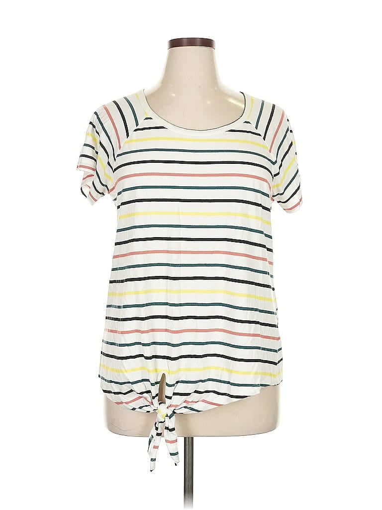 Pre-owned Sanctuary Short Sleeve Top Ivory Boatneck Tops In White