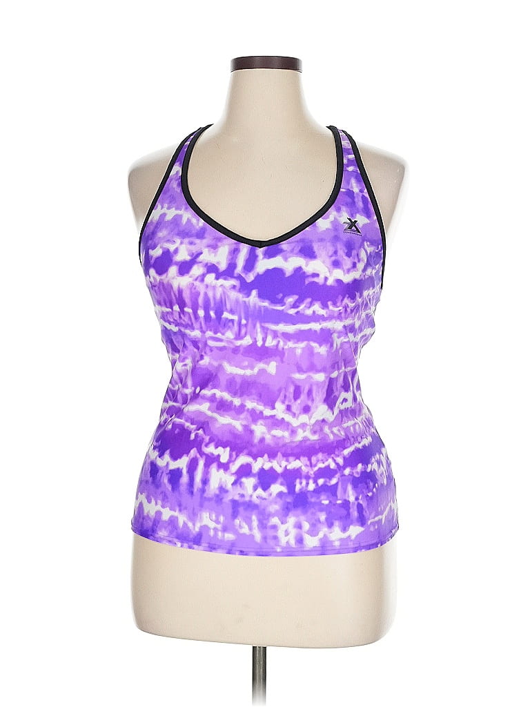 Click to view more detailed imagery on our partner's website Pre-owned Zeroxposur Tank Top Purple Halter Neckline Tops