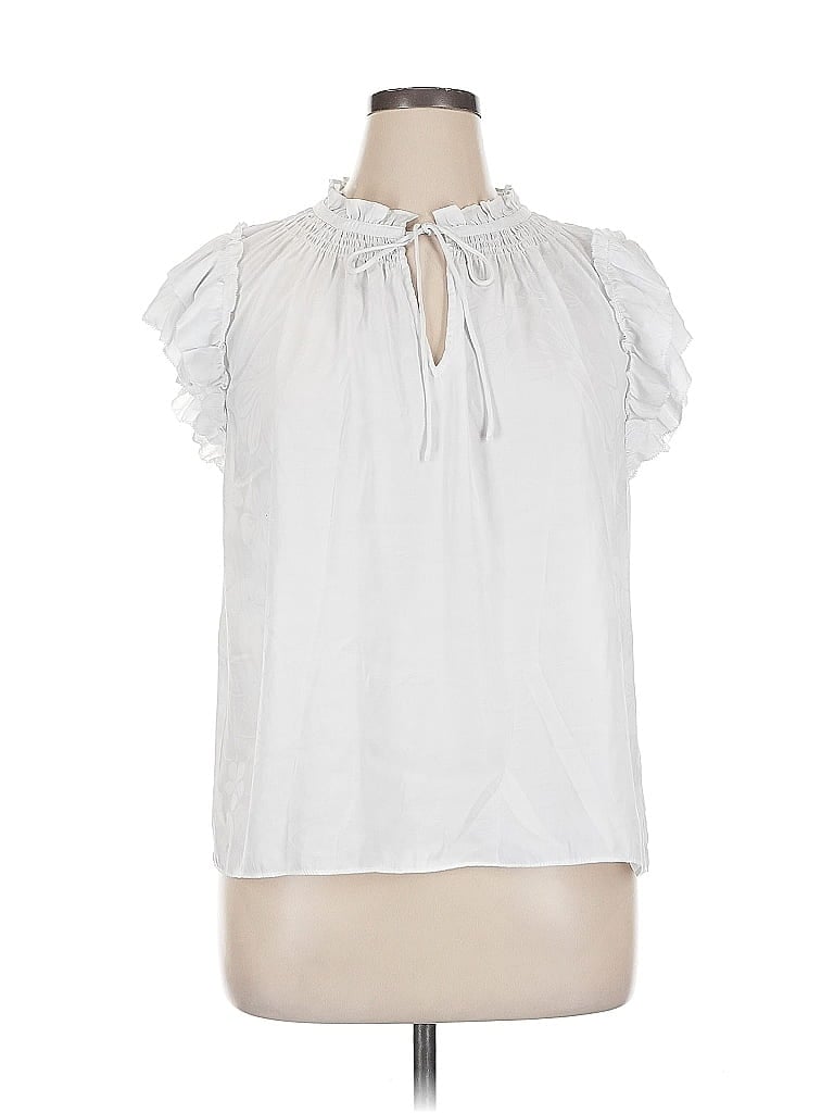 Pre-owned Assorted Brands Short Sleeve Blouse In White