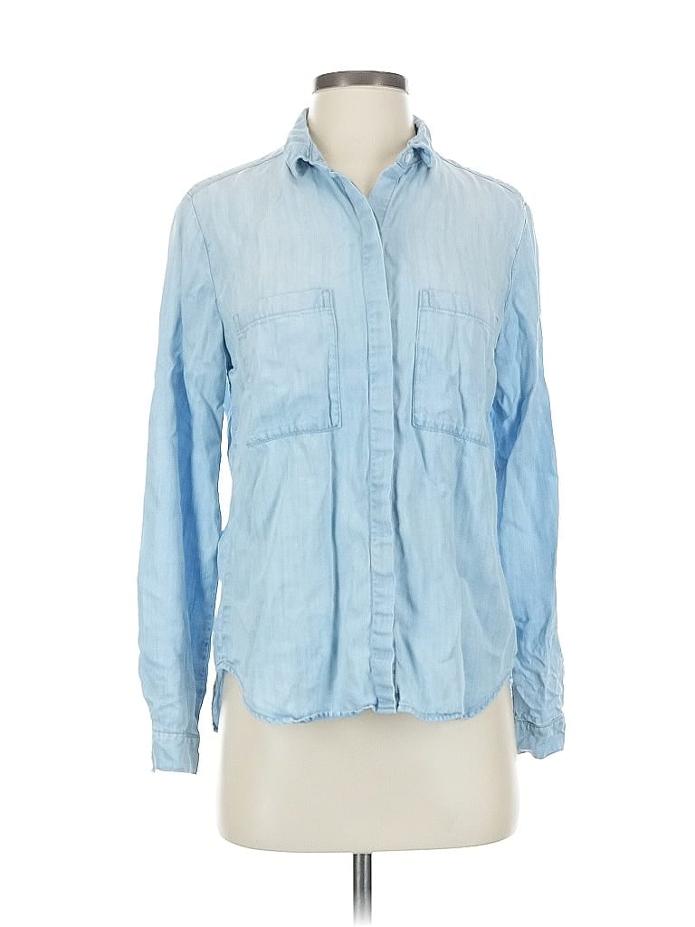 Bella Dahl 100% Tencel Blue Long Sleeve Button-Down Shirt Size S - photo 1