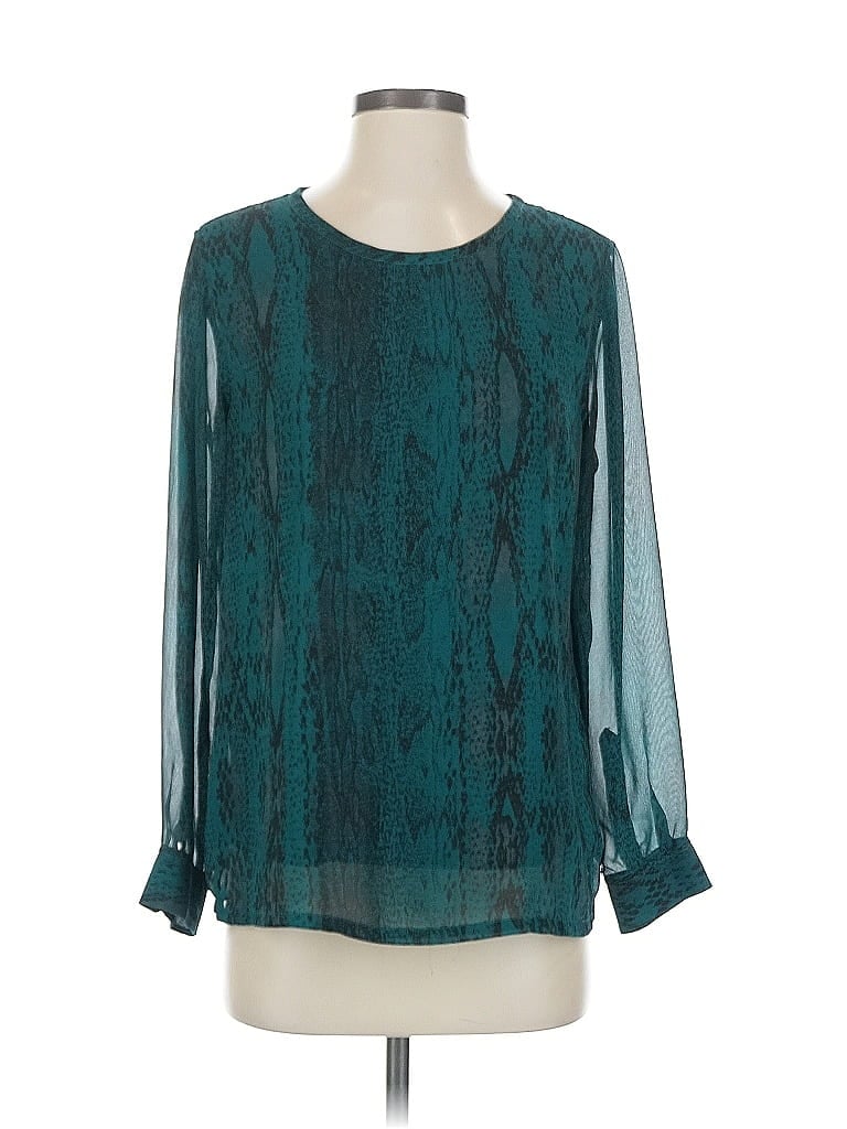 Pre-owned Banana Republic Factory Store Long Sleeve Blouse In Blue