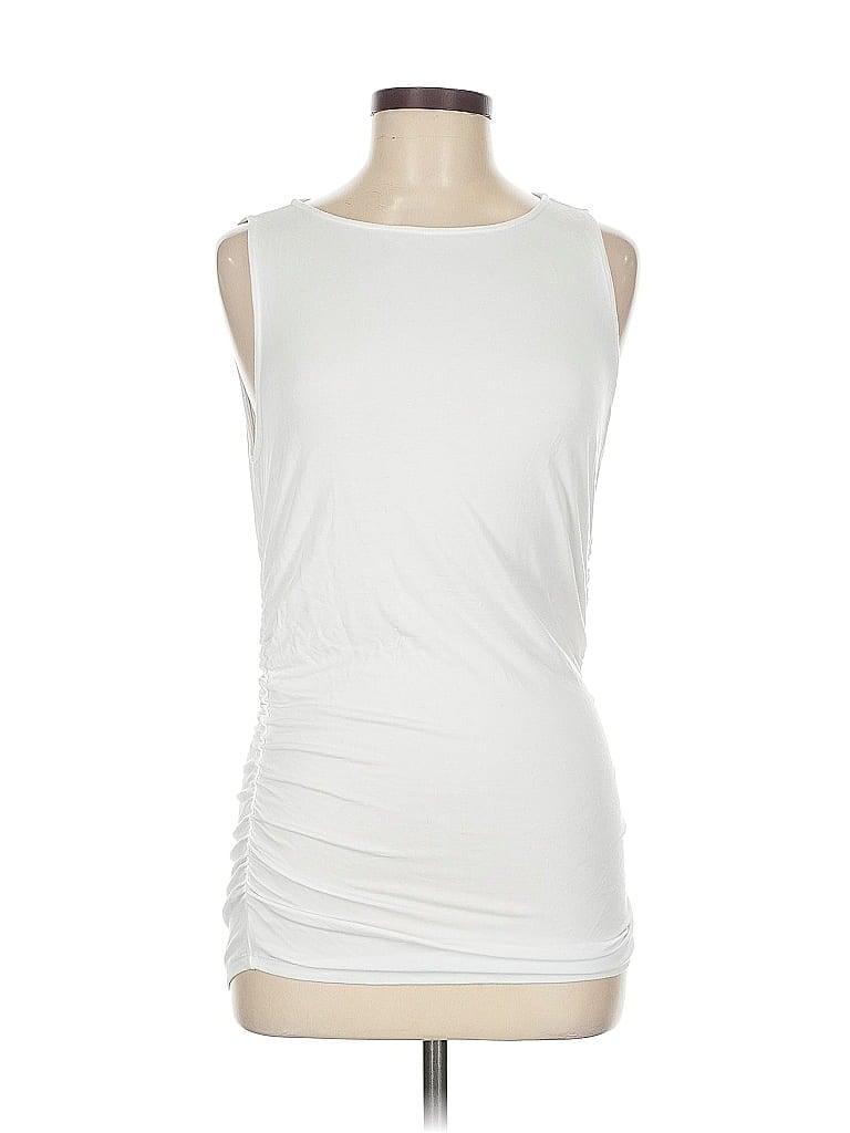 Pre-owned Halogen Sleeveless T-shirt In White