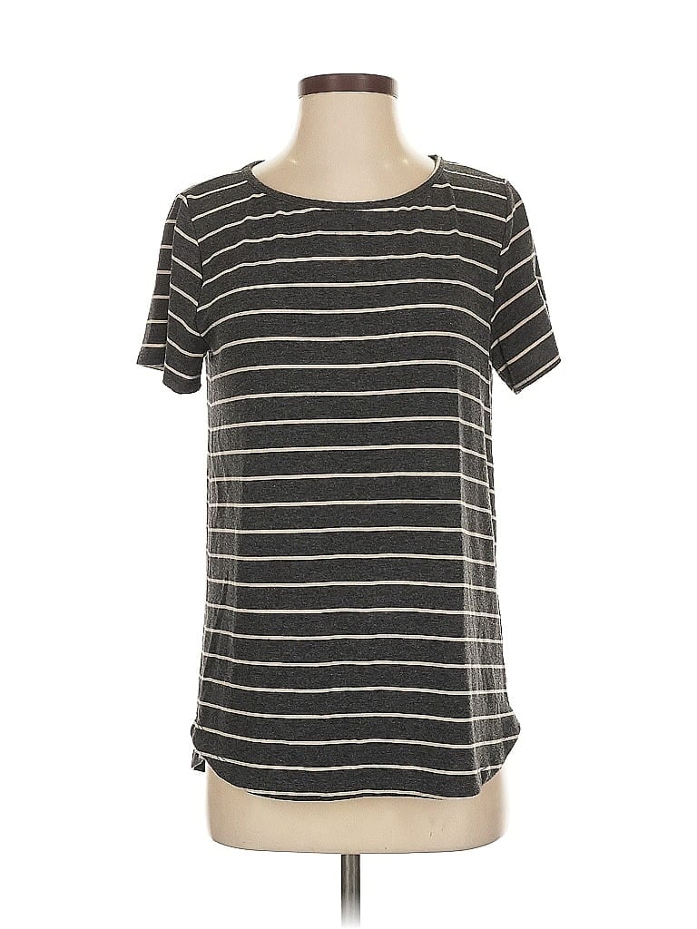 Pink Clover Stripes Gray Short Sleeve T-Shirt Size S (estimated) - photo 1