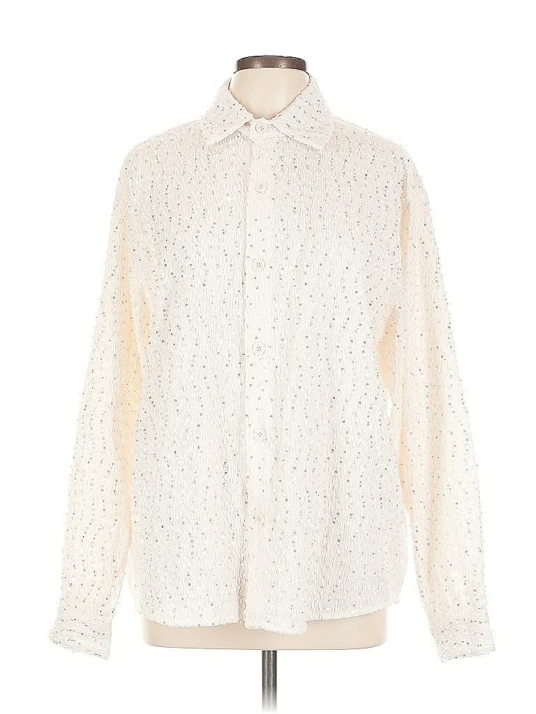Pre-owned Assorted Brands Long Sleeve Button Down Shirt In White