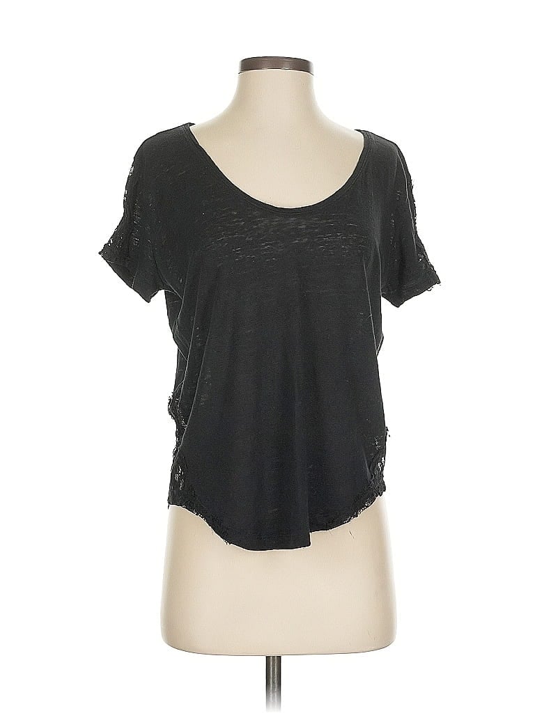 Pre-owned H&m Short Sleeve Top Black Scoop Neck Tops