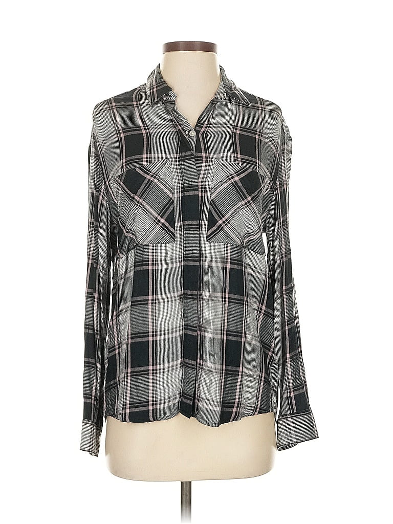 Pre-owned Express Long Sleeve Button Down Shirt In Gray