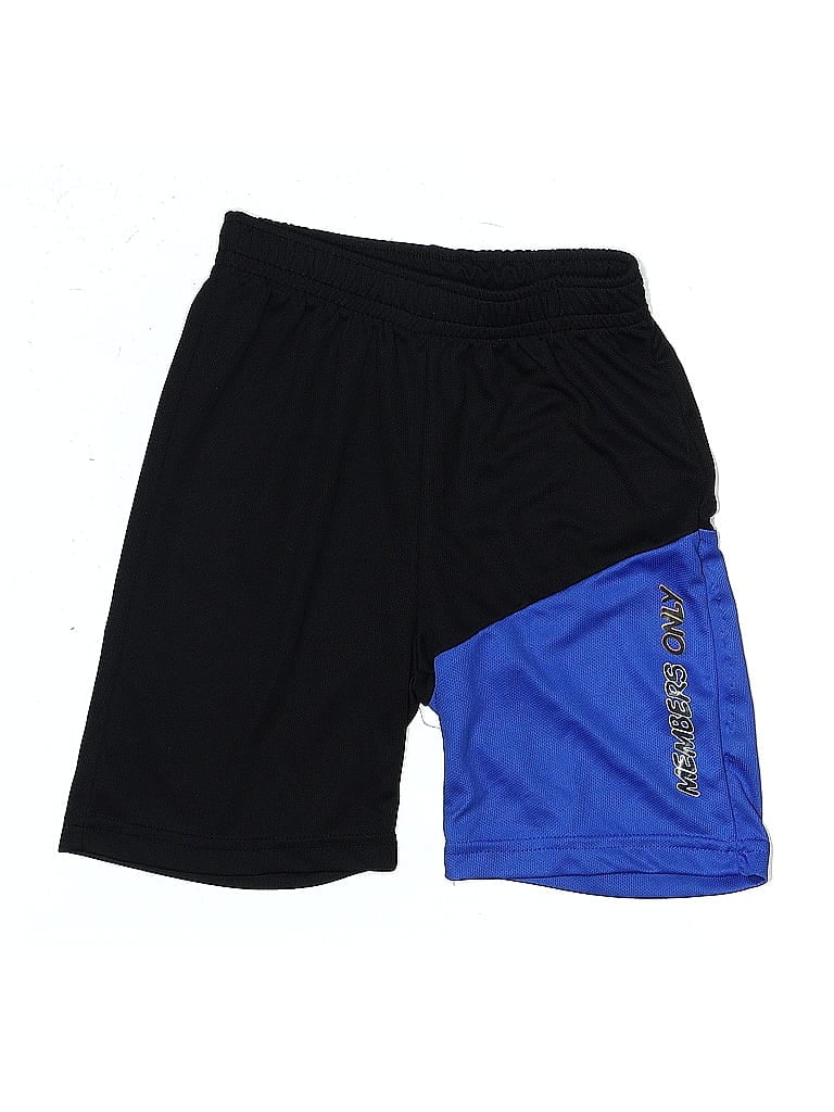 Members Only 100% Polyester Color Block Black Athletic Shorts Size 8 - photo 1