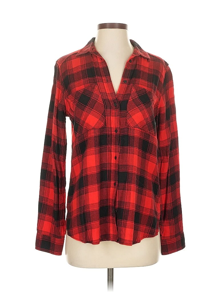 Pre-owned Express Long Sleeve Button Down Shirt In Red